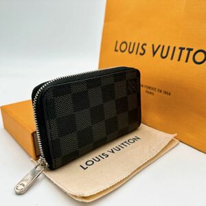 A2497【極美品】LOUIS VUITTON ルイヴィトン ダミエ グラフィット ジッピーコインパース 小銭入れ コインケース ウォレット N63076/MI1193