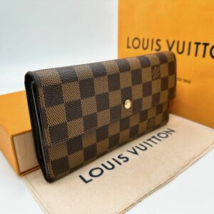 A2542【美品】LOUIS VUITTON ルイヴィトン ダミエ ポルトトレゾール インターナショナル 三つ折り財布 長財布 ウォレット N61215/TH0035