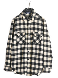 80s USA製 ウールリッチ ブロック チェック ウール CPO シャツ メンズ M 程 80年代 Woolrich ヴィンテージ 紺タグ バッファロー ジャケット