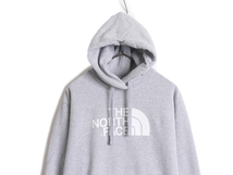 ノースフェイス プリント スウェット フード パーカー メンズ L / 古着 The North Face プルオーバー 裏起毛 トレーナー アウトドア グレー_画像2