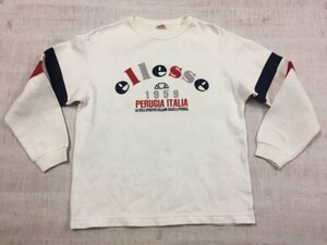 エレッセ ellesse ゴールドウイン GOLDWIN製 オールド レトロ スポーツ 古着 スウェット トレーナー レディース 刺繍 L 白