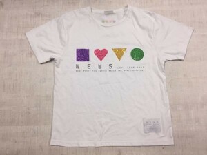 NEWS ニュース LIVE TOUR 2013 MAKES YOU HAPPY! MAKES THE WORLD HAPPIER! 半袖Tシャツ カットソー メンズ/レディース 白