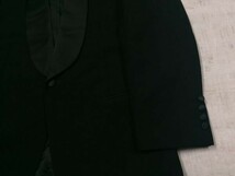 オールド レトロ モード 古着 ショールカラー サテン襟 タキシード テーラードジャケット メンズ ウール100% 黒_画像2