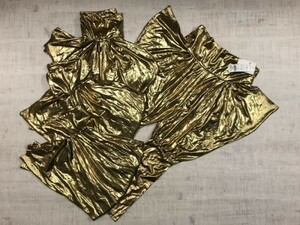 訳あり新品 イチオク ICHIOKU メタリック パイレーツパンツ 4点セット レディース ダンス ステージ衣装 フリーサイズ ゴールド