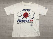レア 1998年 FIFAワールドカップ フランス大会 日本代表 オールド 古着 サッカー スポーツ 半袖Tシャツ メンズ M 白_画像1