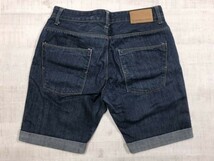 セレクテッドオム Selected Homme デニム ショート ハーフ パンツ ボトムス メンズ ロールアップ ボタンフライ オールド アメカジ 紺_画像3