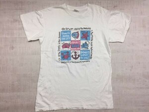 nichee アメカジ サーフ オールド 平成レトロ マリン スポーツ かわいい マンボウ ヒトデ カニ 半袖Tシャツ メンズ L 白