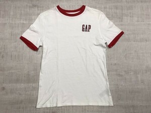 Gap GAP Логотип Вышивка Уличная Классика Американский Футбол С Коротким Рукавом Отделка Ringer Футболка Женская Детская XL 150 см Белый
