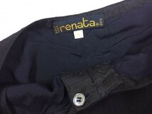 フランス製 renata paris オールド レトロ モード ユーロ古着 ちりめん クレープ地 ワイドパンツ レディース ウール100% 42 黒_画像2