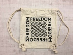 FREEDOM フリーダム アウトドア ストリート ヘリンボーン アート キャンバス地 ナップサック リュック 男女兼用 生成り