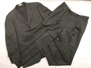 EDWARDS エドワーズ 3つボタン シングルスーツ 上下セットアップ メンズ 日本製 サイドベンツ ウール100% 総裏地 クリーニング済み M 茶色