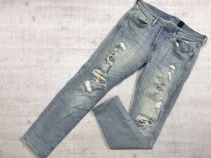  H and M H&M.....- gran ji авария обтягивающий голубой Denim джинсы брюки низ мужской Индия производства 34×30 синий 