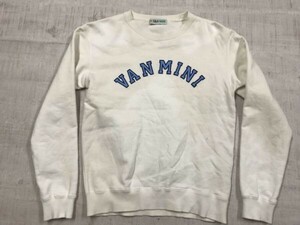 VAN MINI ヴァン ユニクロ UNIQLO製 子供服 キッズ レトロ オールド トラッド 古着 スウェット トレーナー 150 白