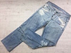 CASUCCI カスッチ 伊ブランド ダメージ・クラッシュ加工 デニムパンツ ジーンズ ボトムス メンズ ITALY製 ボタンフライ 32 青