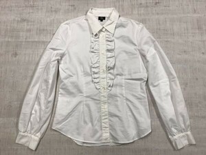 Calvin Klein Calvin Klein Retro Mode Anti -Frill с длинным рукавом рубашка Blouse Ladies 6 White