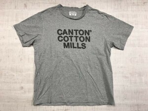 キャントンコットンミルズ CANTON COTTON MILLS 半袖Tシャツ メンズ ロゴプリント ビッグシルエット アメカジ L グレー