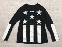 MSGM エムエスジーエム ストリート インポート 子供服 ロンT 総柄ブランド ロンT 長袖Tシャツ カットソー キッズ ITALY製 8 黒_画像1