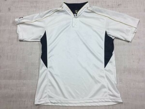 ミズノ MIZUNO 「自分が変われば運命だって変えられる」日本語 ヘンリーネック スポーツ 半袖Tシャツ メンズ 日本製 O 白