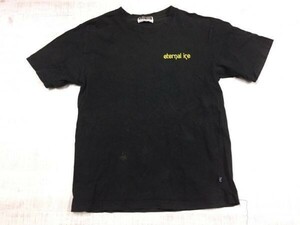 ZERO ONE ゼロワン オールド レトロ 古着 eternal ice エターナルアイス 半袖Tシャツ カットソー メンズ ラメプリント L 黒