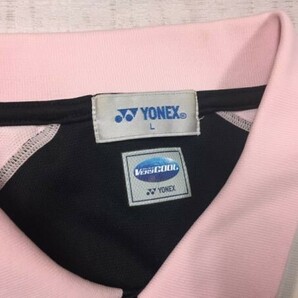 ヨネックス YONEX 埼玉 久喜 北陽 カレッジ スポーツ 卓球 半袖ユニフォーム ポロシャツ メンズ 日本製 L 黒/ピンクの画像2
