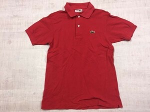 CHEMISE LACOSTE シュミーズ ラコステ レトロ スポーツ トラッド ロゴ刺繍 90s 古着 半袖ポロシャツ メンズ サイズ3 赤