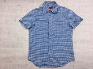  Boycott BOYCOTT Neo Oniikei style fea Lee gran jiY2K 00's thousand bird .. is undo toe s short sleeves shirt men's M blue 