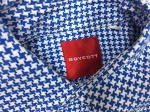 ボイコット BOYCOTT ネオお兄系 フェアリーグランジ Y2K 00's 千鳥格子 ハウンドトゥース 半袖シャツ メンズ M 青_画像2