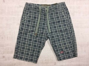 RUFF RYDERS JEANS ラフライダーズ RRJ Walk short アメカジ サーフ ストリート オーバーチェック ハーフ ショートパンツ メンズ 33 青系