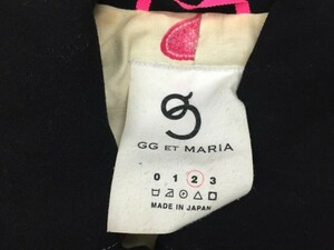 GG ET MARIA ジジエマリア レトロ モード 古着 配色ステッチ 総裏地リボン柄 比翼 コート レディース 日本製 サイズ2 黒