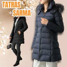 ☆美品☆TATRAS タトラス SARMA サルマ ダウンコート ファー ダウンジャケット ロング 02 ネイビー 紺 付属品あり ポーランドラクーン_画像1