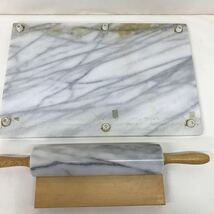 349　中古　PASTRY BOARD＆ROLLING PIN　マーブルペストリーボード　Marble/大理石　作業台　パイ伸ばし　めん棒　クッキー作り_画像5