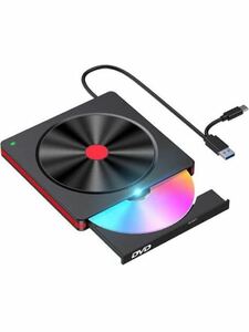 390) DVD/CDドライブ 外付け USB3.0 外付けDVDドライブ ポータブルType-C CD/DVDドライブ 光学ドライブ 外付け 静音 高速 軽量