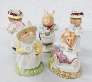 A60★ROYAL DOULTON ロイヤルドルトン のばらの村のものがたり ブランベリーヘッジ 5点 Mr/Mrs APPLE/PRIMROSE WOODMOUSE etc. 現状品★2