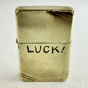 【ZIPPO】ジッポー LUCK! Sin 5バレル PAT.2032695 Ⅱ刻印 オイルライター 喫煙具 ゴールドカラー ヴィンテージ USA 中古 現状品