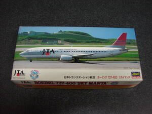 ハセガワ　1/200　日本トランスオーシャン航空　ボーイング　737-400　スカイマンタ　　 プラモデル