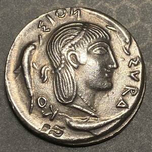 古代ギリシャ古銭　テトラドラクマ銀貨　約5.97g 稀少・前期タイプ　硬貨コインコレクション