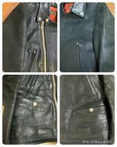 定価15万 Lost Control 12AW 羊革 レザー Sheepskin Mortorcycle JKT モーターサイクル ダブルライダースジャケット ブラック サイズ1_画像5