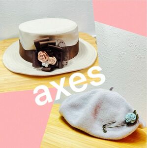 axes アクシーズ　ハット　ベレー帽　画家　帽子　薔薇　バラ　素敵　可愛い　エレガント
