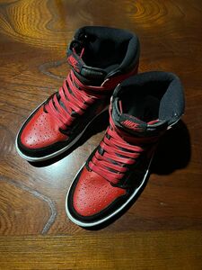 値下げしました。エアジョーダン1 HIGH OG ヘリテージ　ブレッドカスタム　26.0cm NIKE AIR JORDAN 