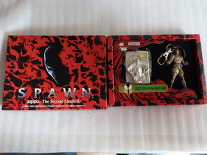 未使用　ZIPPO　SPAWN　スポーン　セカンドリミテッド　メタル貼　シリアルナンバー　キーホルダー付　1997年製　デッドストック　ｚ020904