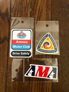 USA直輸入●バイク系 ステッカー 3枚セット 新品 AMA AMOCO Motor Club