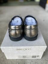 【美品】ジミーチュウ Jimmy Choo イタリアメンズ スリッポン スタッズ ガンメタル ナッパレザー グローブGUNMETAL EUR40中古品　値引！！_画像3