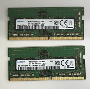 SAMSUNG PC4-2666V 8GB 2枚組 1セット 16GB DDR4 ノートパソコン用メモリ 260ピン ECC無し PC4-21300 8GB 2枚 16GB DDR4 LAPTOP RAM