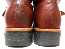 即決 CHIPPEWA チペワ ショートエンジニアブーツ 10E 約28cm 茶ブラウン スチールトゥ 白タグ ワークブーツ バイカー レザー 本革靴 メンズ_画像5