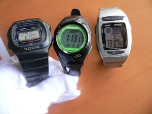 ■オールCASIO　腕時計　DH　300M　DW-310　DATA　BANK　FKT-301Q　PHYS　STR300等　３点 まとめて　動品　ジャンク