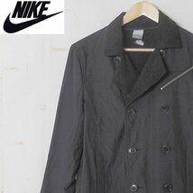 ナイキNIKE■ジャケット ダブルボタン ロゴ入りボタン 裏フリース■L■ブラック ※NK4119047_画像1