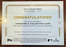 ダルビッシュ有 2023 Topps Definitive Collection Yu Darvish Jumbo Game Used Jersey #36/40 Padres 高級版Box_画像2