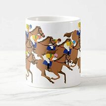 競馬の騎手とサラブレットのイラストのマグカップ-2（イラストが少し大きくプリントしてあるタイプ）：フォトマグ（馬シリーズ）_画像3