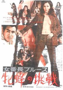 珍品　『女番長ブルース　牝蜂の挑戦』　池玲子/梅宮辰夫/杉本美樹　映画チラシ　Q1