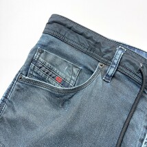 DIESEL ディーゼル 切替 ジョグジーンズ NARROT ナロット 快適 ストレッチ スウェット デニム パンツ メンズ W32 ダメージ加工 スキニー_画像4